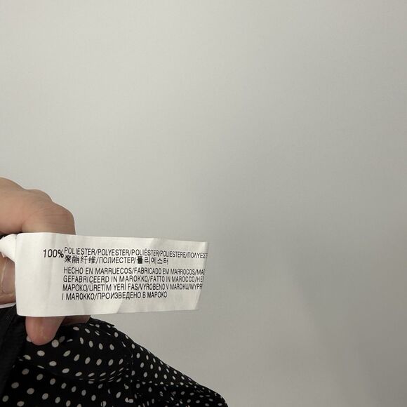 Zara Black & White Polka Dot Trouser Pants Belted Size Small - Picture 13 of 13